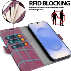 RFID Klapphülle für Samsung Galaxy S26 - PU-Leder Tasche mit 3 Kartenfächern