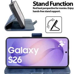 RFID Klapphülle für Samsung Galaxy S26 - PU-Leder Tasche mit 3 Kartenfächern