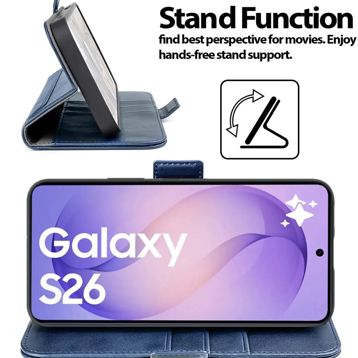 RFID Klapphülle für Samsung Galaxy S26 - PU-Leder Tasche mit 3 Kartenfächern