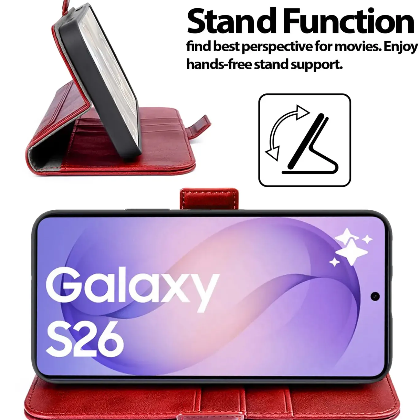 RFID Klapphülle für Samsung Galaxy S26 - PU-Leder Tasche mit 3 Kartenfächern