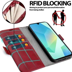 RFID Klapphülle für Samsung Galaxy A27 5G - PU-Leder Tasche mit 3 Kartenfächern