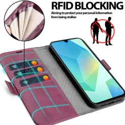RFID Klapphülle für Samsung Galaxy A27 5G - PU-Leder Tasche mit 3 Kartenfächern