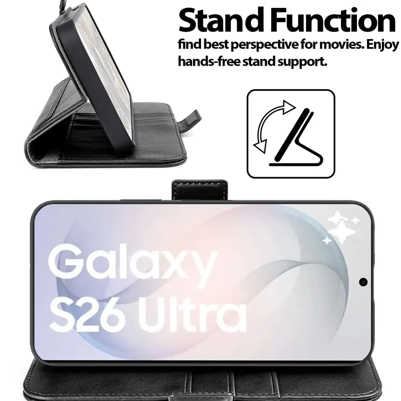 RFID Klapphülle für Samsung Galaxy S26 Ultra - PU-Leder Tasche mit 3 Kartenfächern