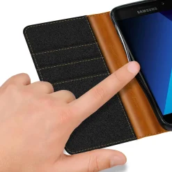 Samsung Galaxy A3 2017 - Jeanslook Klapphülle mit Kartenfach