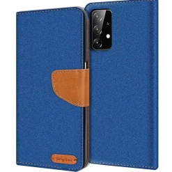 Samsung Galaxy A52 / A52 5G / A52S 5G - Jeanslook Klapphülle mit Kartenfach