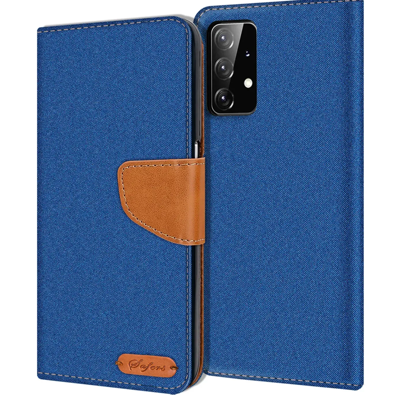 Samsung Galaxy A52 / A52 5G / A52S 5G - Jeanslook Klapphülle mit Kartenfach