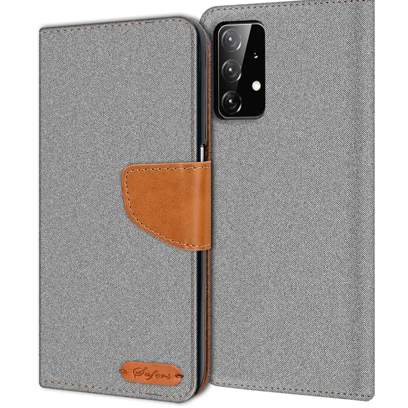 Samsung Galaxy A52 / A52 5G / A52S 5G - Jeanslook Klapphülle mit Kartenfach