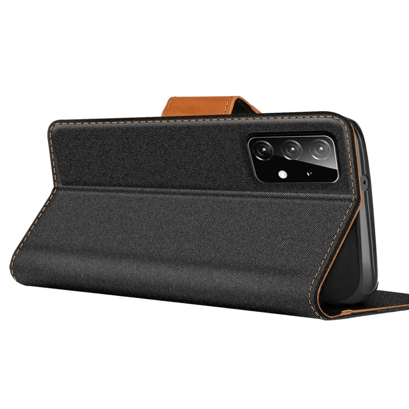Samsung Galaxy A52 / A52 5G / A52S 5G - Jeanslook Klapphülle mit Kartenfach