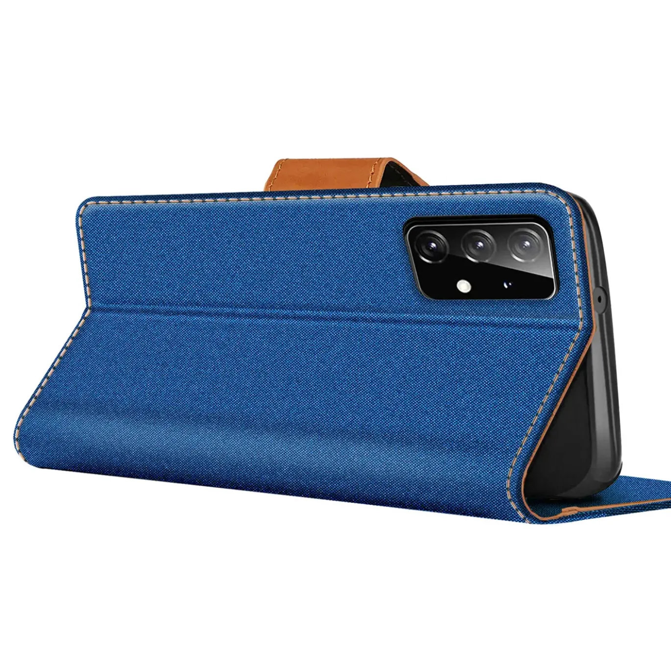 Samsung Galaxy A52 / A52 5G / A52S 5G - Jeanslook Klapphülle mit Kartenfach