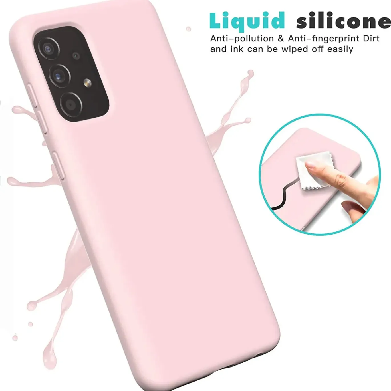 Samsung Galaxy A52 / A52 5G / A52S 5G - Silikon Case mit Mikrofaser-Innenseite
