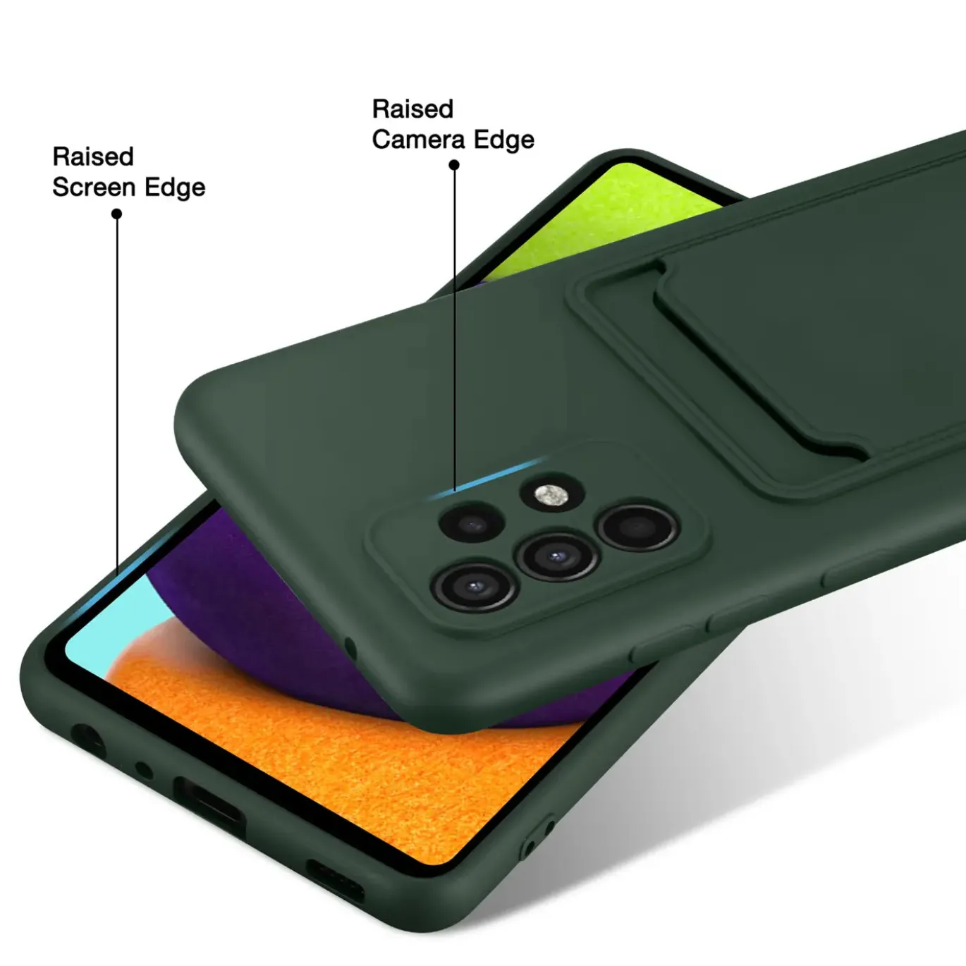 Samsung Galaxy A52 / A52 5G / A52S 5G - Silikonhülle mit Kartenfach & Kameraschutz