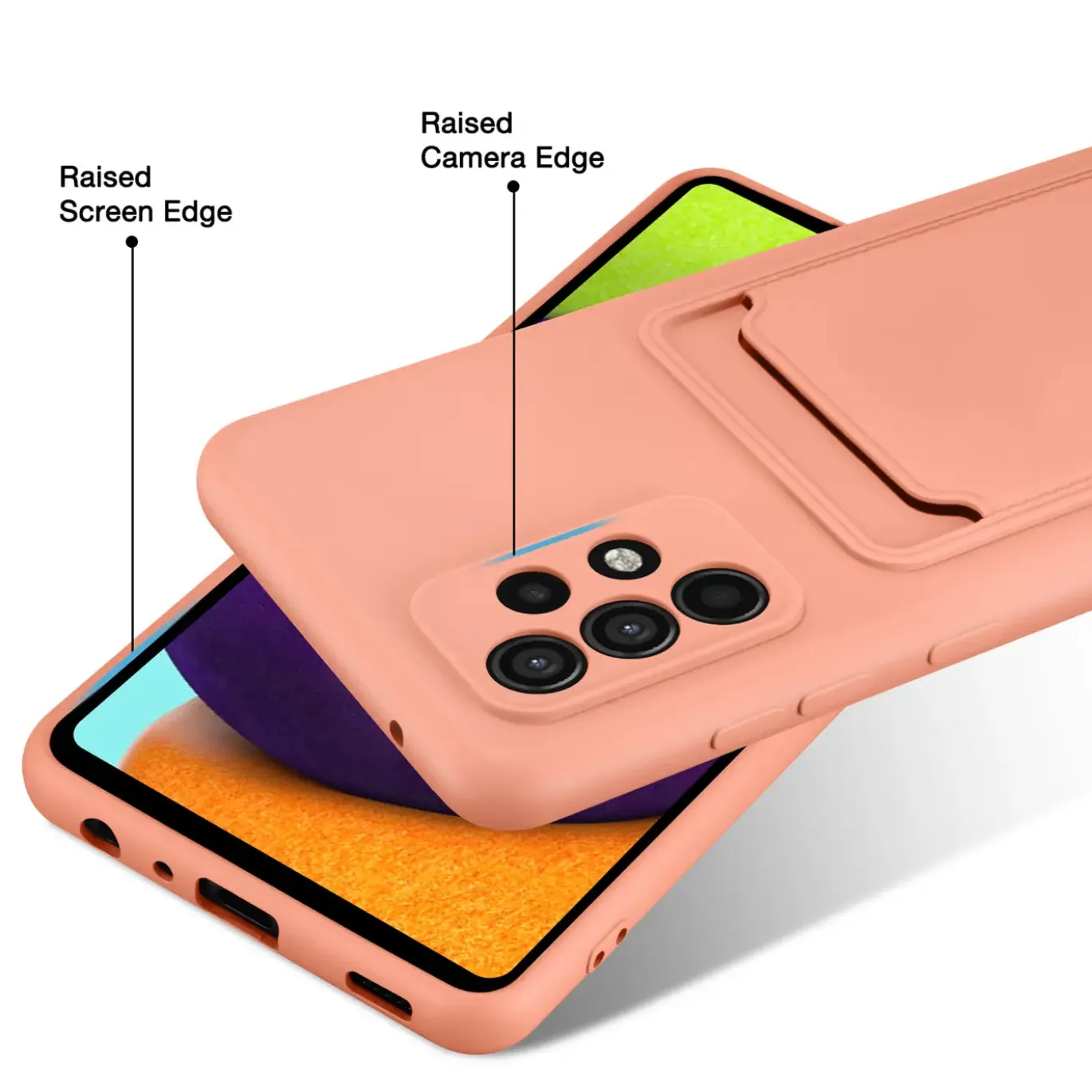 Samsung Galaxy A52 / A52 5G / A52S 5G - Silikonhülle mit Kartenfach & Kameraschutz