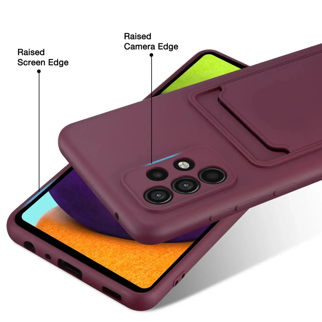 Samsung Galaxy A52 / A52 5G / A52S 5G - Silikonhülle mit Kartenfach & Kameraschutz