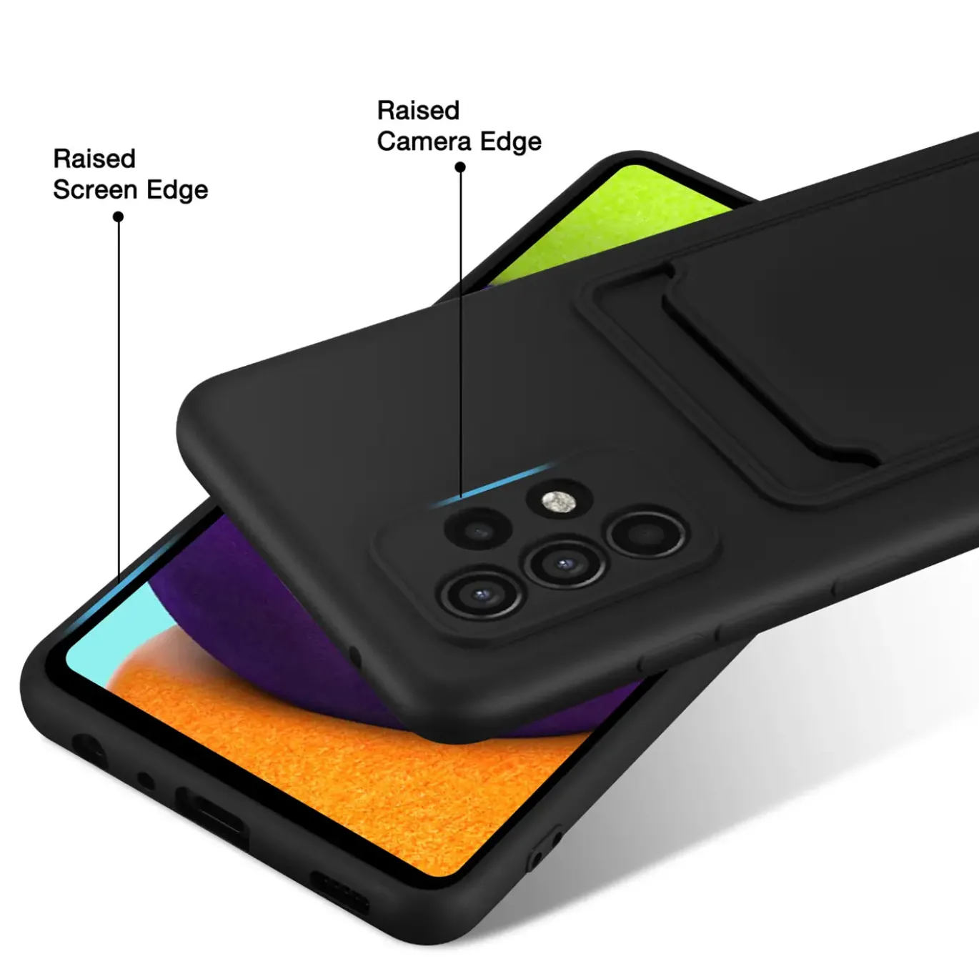 Samsung Galaxy A52 / A52 5G / A52S 5G - Silikonhülle mit Kartenfach & Kameraschutz