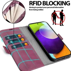 Samsung Galaxy A52 / A52 5G / A52S 5G - Robuste Klapphülle mit RFID Block