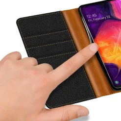 Samsung Galaxy A50 / A30s - Jeanslook Klapphülle mit Kartenfach