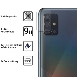 Samsung Galaxy A51 - 9H Displayschutzfolie 2x Display & Kamera