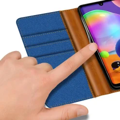 Samsung Galaxy A31 - Jeanslook Klapphülle mit Kartenfach