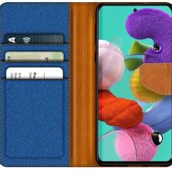 Samsung Galaxy A51 - Jeanslook Klapphülle mit Kartenfach