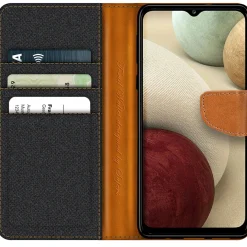 Samsung Galaxy A12 / M12 - Jeanslook Klapphülle mit Kartenfach