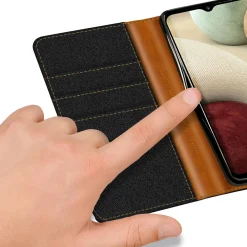 Samsung Galaxy A12 / M12 - Jeanslook Klapphülle mit Kartenfach