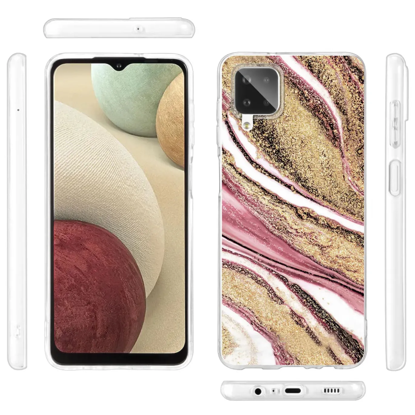 Samsung Galaxy A12 / M12 - Marmor & Sand Design Hülle