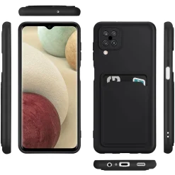 Samsung Galaxy A12 / M12 - Silikonhülle mit Kartenfach & Kameraschutz