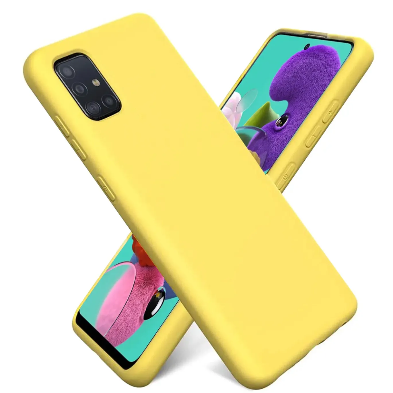 Samsung Galaxy A51 - Silikon Case mit Mikrofaser-Innenseite