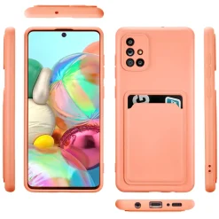 Samsung Galaxy A51 - Silikonhülle mit Kartenfach & Kameraschutz