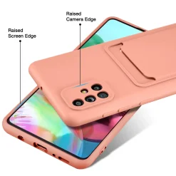 Samsung Galaxy A51 - Silikonhülle mit Kartenfach & Kameraschutz