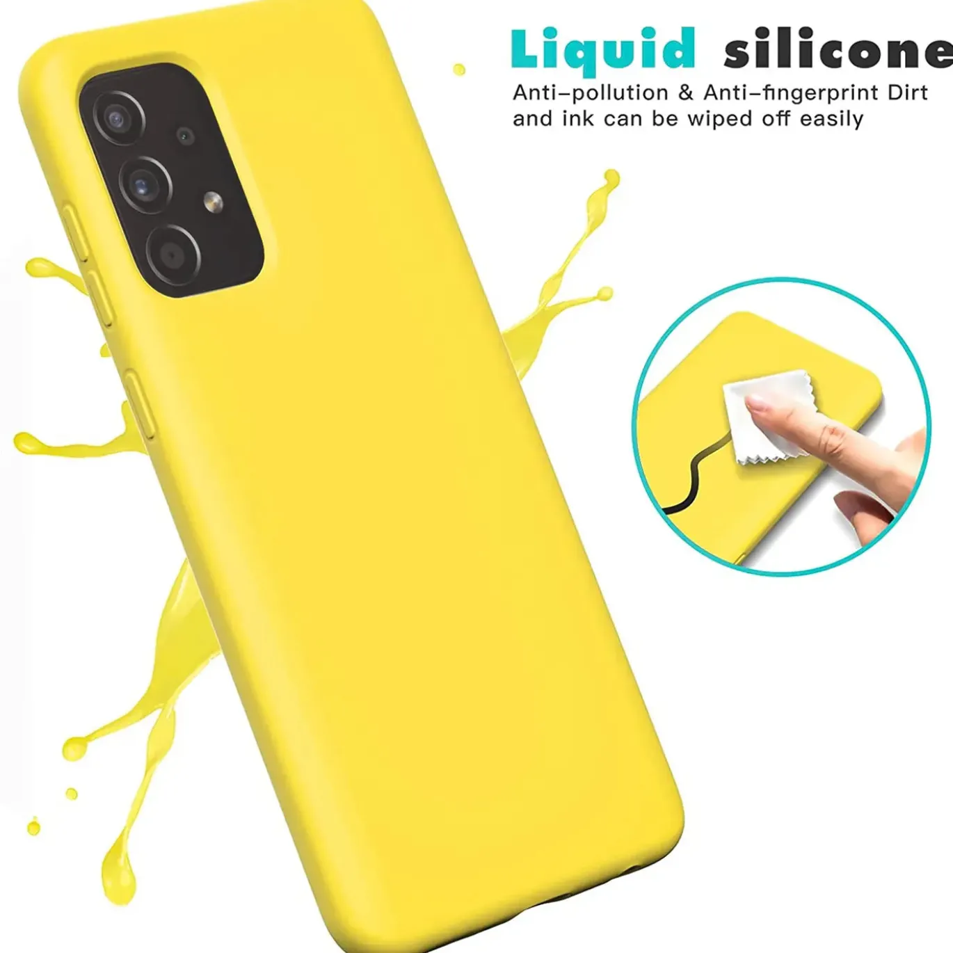 Samsung Galaxy A72 - Silikon Case mit Mikrofaser-Innenseite