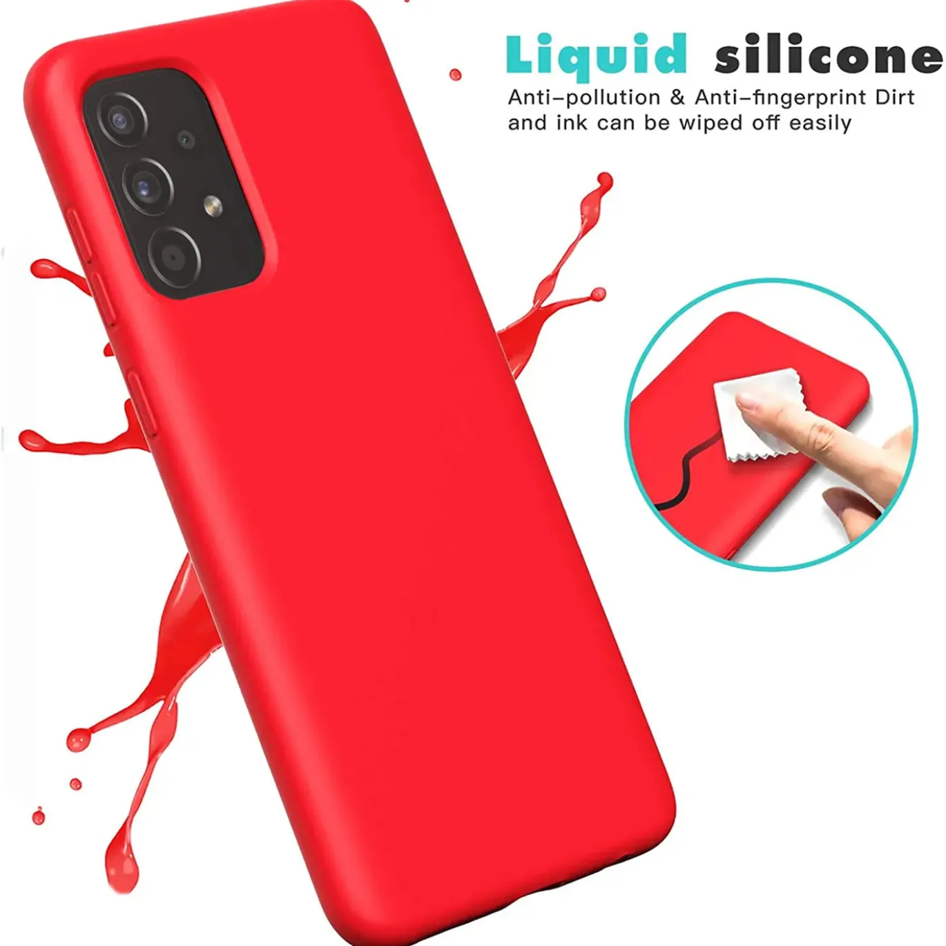 Samsung Galaxy A72 - Silikon Case mit Mikrofaser-Innenseite
