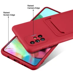 Samsung Galaxy A71 - Silikonhülle mit Kartenfach & Kameraschutz