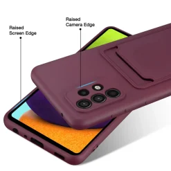 Samsung Galaxy A72 - Silikonhülle mit Kartenfach & Kameraschutz