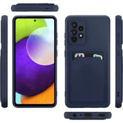 Samsung Galaxy A72 - Silikonhülle mit Kartenfach & Kameraschutz