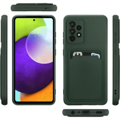 Samsung Galaxy A72 - Silikonhülle mit Kartenfach & Kameraschutz