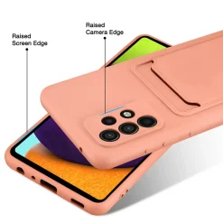 Samsung Galaxy A72 - Silikonhülle mit Kartenfach & Kameraschutz