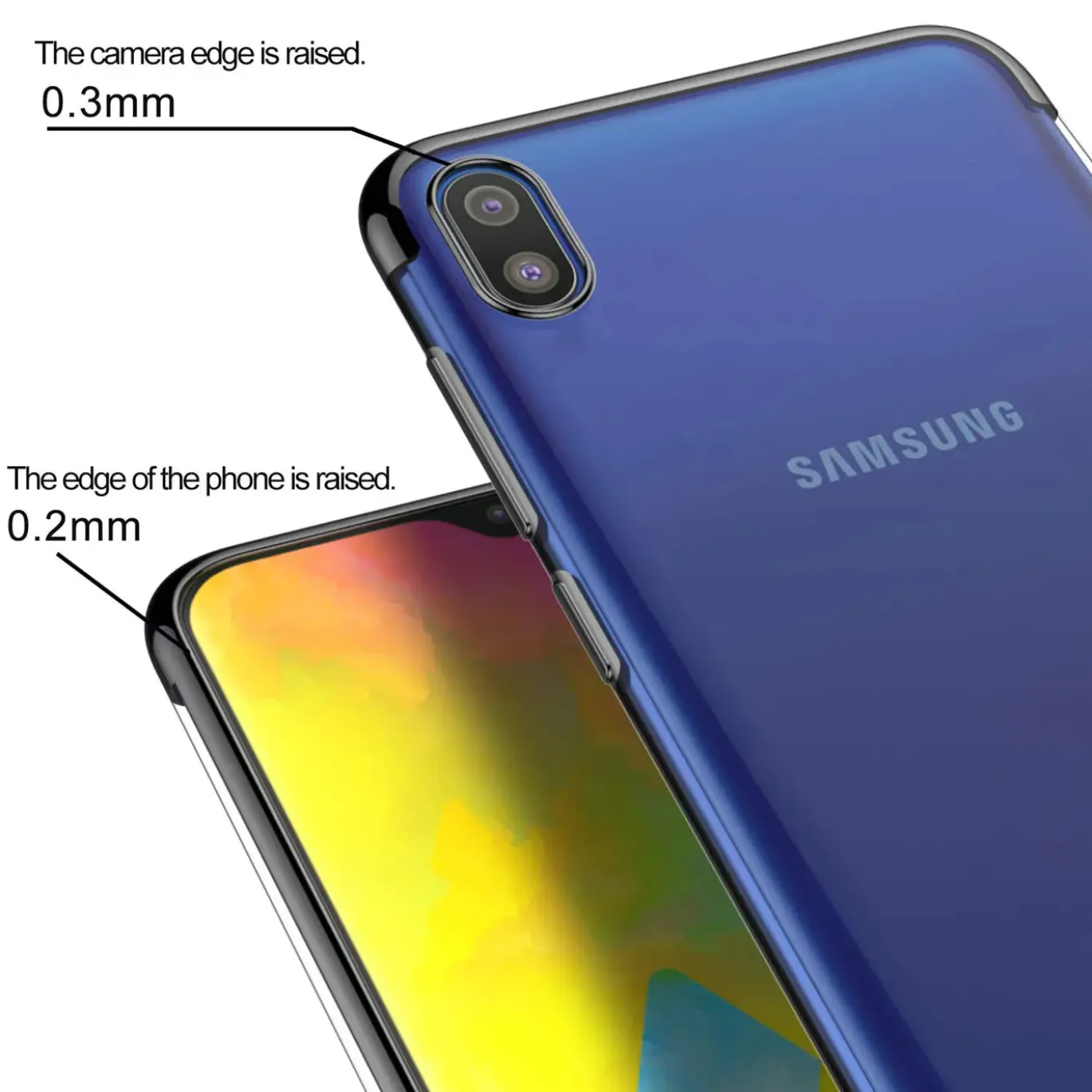 Samsung Galaxy A10 - Transparente Hülle mit Akzenten