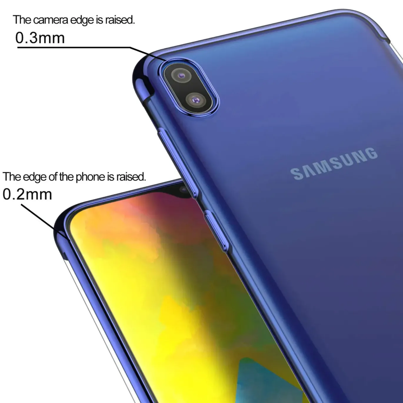 Samsung Galaxy A10 - Transparente Hülle mit Akzenten