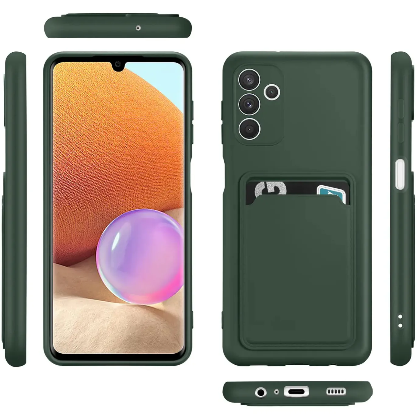 Samsung Galaxy A13 5G / A04s - Silikonhülle mit Kartenfach & Kameraschutz