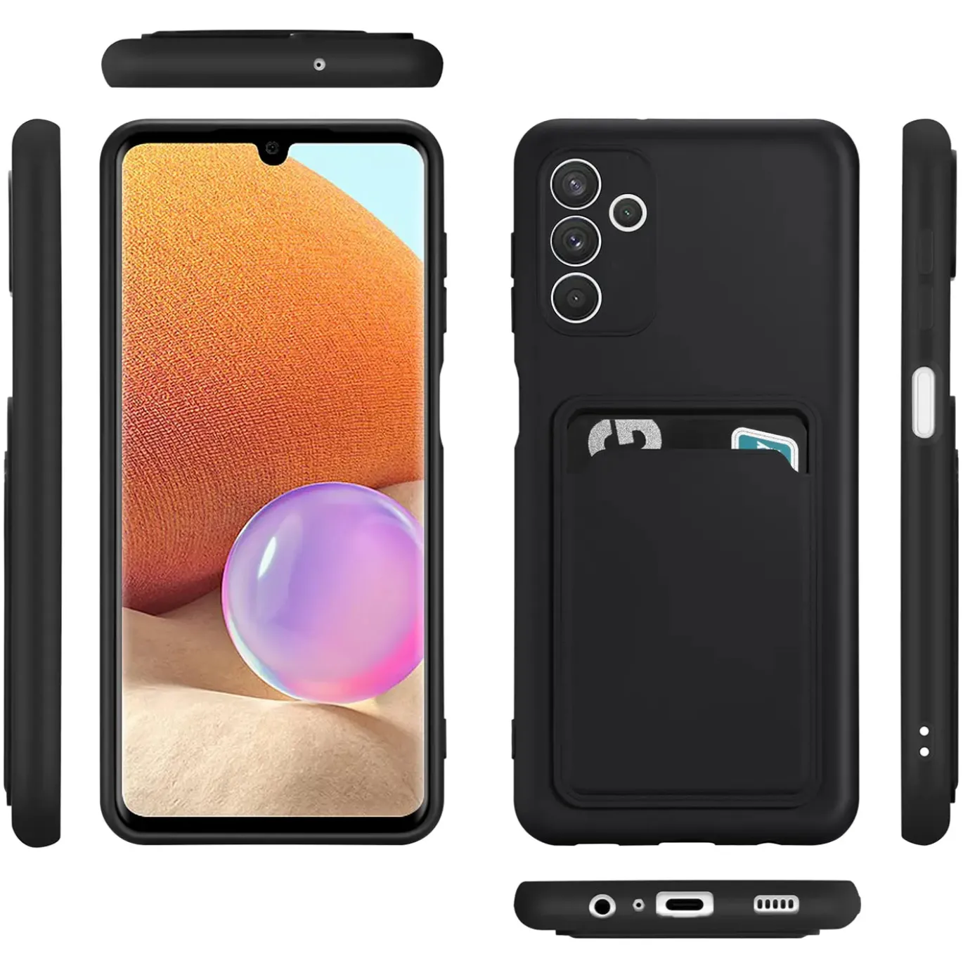 Samsung Galaxy A13 5G / A04s - Silikonhülle mit Kartenfach & Kameraschutz