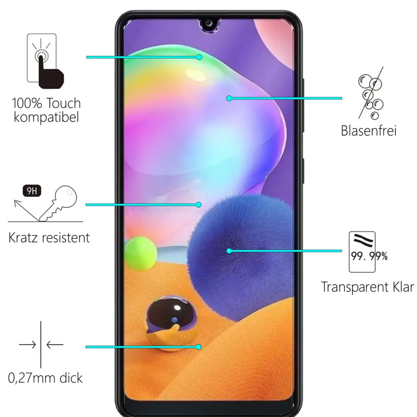 Samsung Galaxy A13 5G / A04s - 2x 9H Panzer Glasfolie, Displayfolie