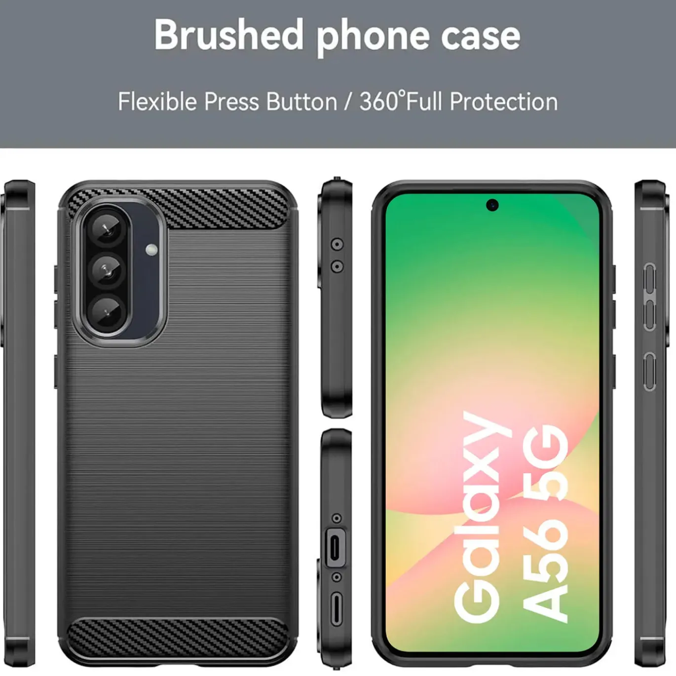 Samsung Galaxy A56 5G - Carbon Case Hülle, stoßfest