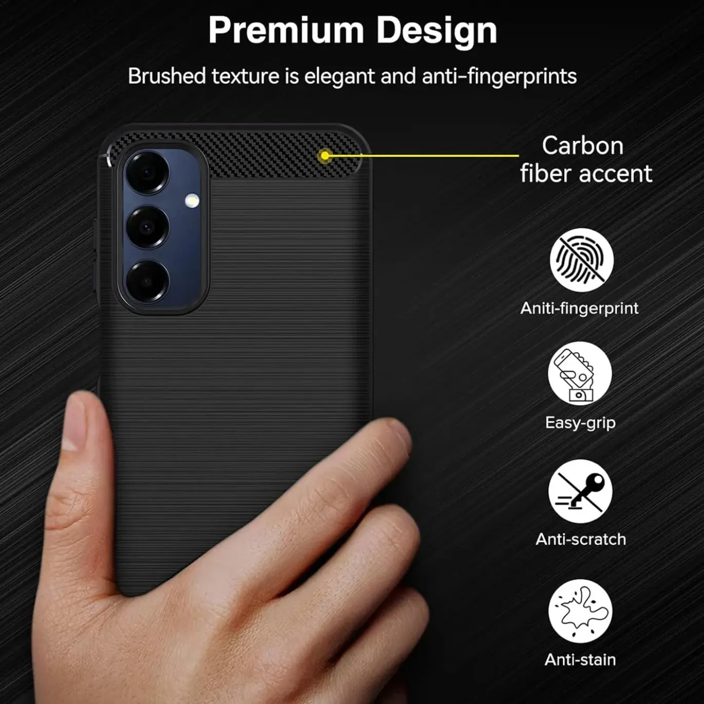 Samsung Galaxy A16 5G - Carbon Case Hülle, stoßfest