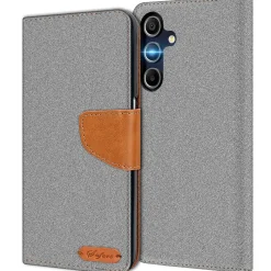 Samsung Galaxy A15 4G / 5G - Jeanslook Klapphülle mit Kartenfach