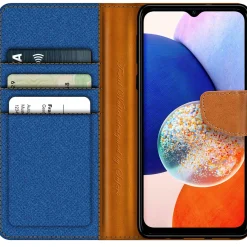 Samsung Galaxy A14 4G / 5G - Jeanslook Klapphülle mit Kartenfach