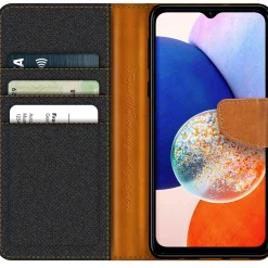Samsung Galaxy A14 4G / 5G - Jeanslook Klapphülle mit Kartenfach