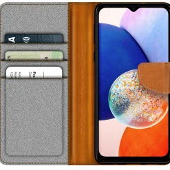 Samsung Galaxy A14 4G / 5G - Jeanslook Klapphülle mit Kartenfach