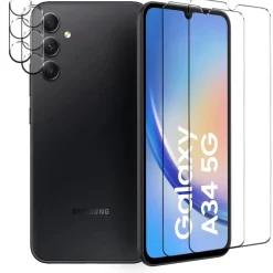 Samsung Galaxy A34 5G - 9H Displayschutzfolie 2x Display & Kamera