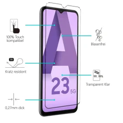 Samsung Galaxy A23 5G - 9H Displayschutzfolie 2x Display & Kamera